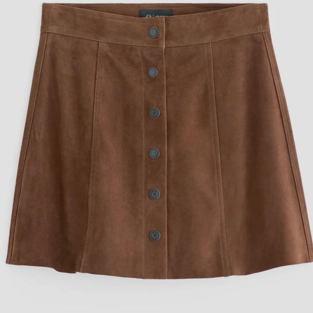 Abercrombie Kids Brown Faux Suede Button‎ Front Mini Skirt Size 11/12 NWT